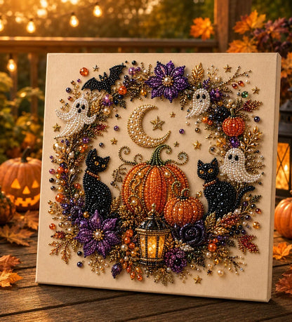 🔥Last 3 Hours: 60% Off👻✨ Halloween Pearl Art DIY Kit – Turn Tiny Pearls into Spooky-Cute Magic
