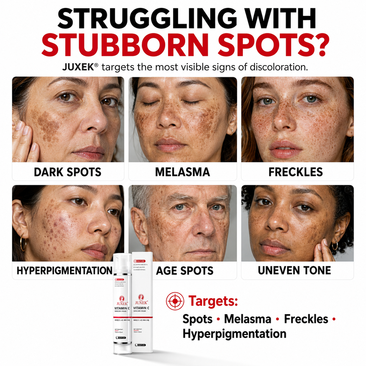 JUXEK® Clinical Dark Spot Corrector & Skin Repair Cream with Tranexamic Acid & Collagen