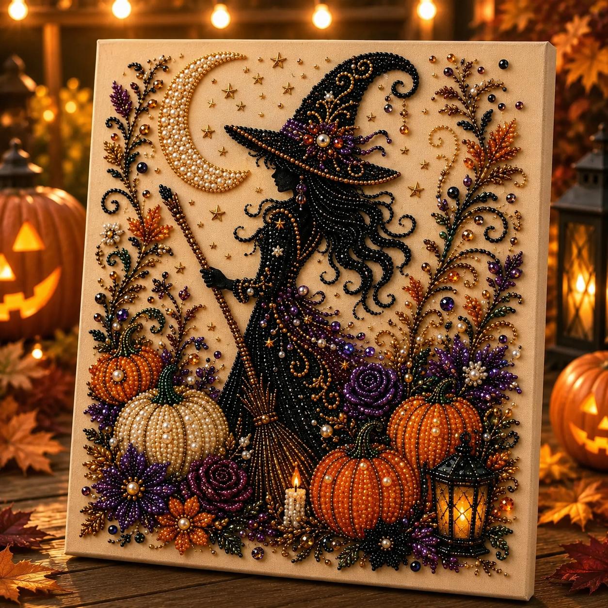 🔥Last 3 Hours: 60% Off👻✨ Halloween Pearl Art DIY Kit – Turn Tiny Pearls into Spooky-Cute Magic
