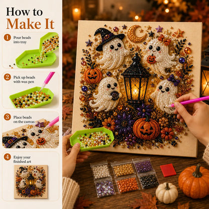 🔥Last 3 Hours: 60% Off👻✨ Halloween Pearl Art DIY Kit – Turn Tiny Pearls into Spooky-Cute Magic