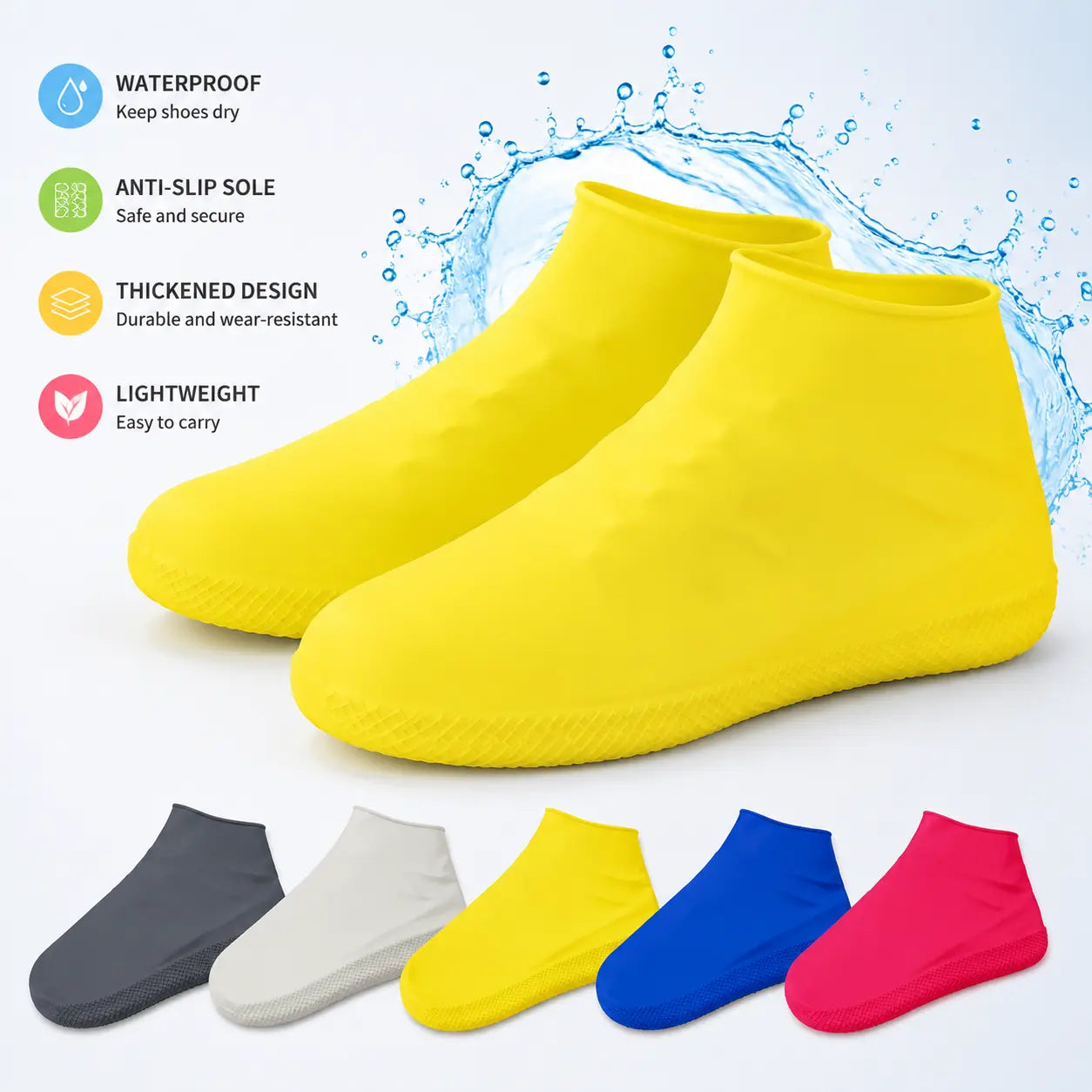 High-Elastic Waterproof Silicone Shoe Covers – Reusable Anti-Slip Rain Protectors with an Adaptive Stretch Fit